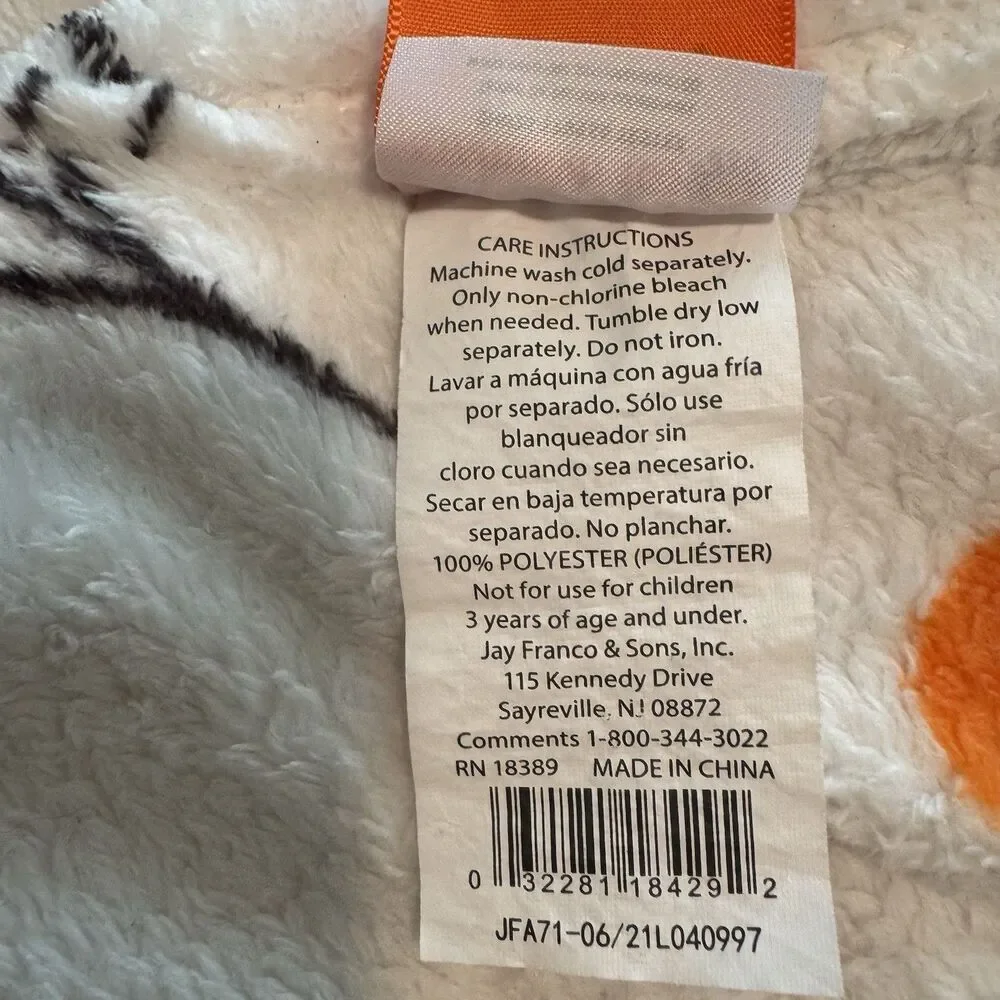 Disney Mickey Mouse Halloween Blanket Bats Spiderwebs Orange Gray 50x60 Throw